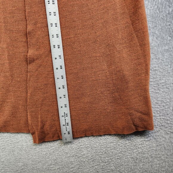 Eileen Fisher Cardigan Womens 2X Rust Merino Wool Open Thin Fine Neutral Boho - Picture 10 of 12